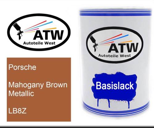 Porsche, Mahogany Brown Metallic, LB8Z: 500ml Lackdose, von ATW Autoteile West.